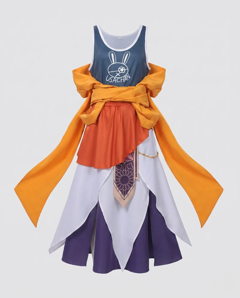 Damen Cosplay-Kleid mit eleganten Rüschendetails und vielseitigen Accessoires Nord Taschen