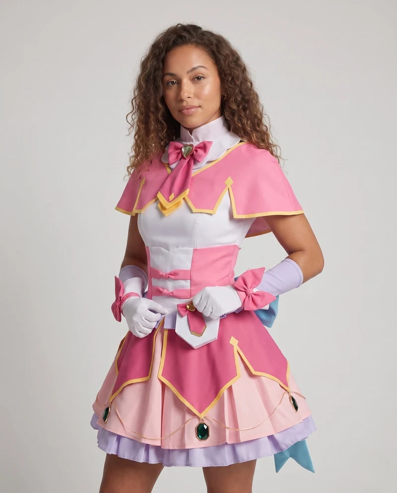 Damen Cosplay-Kostüm mit voluminösem Rock, eleganten Rüschen und hochwertigem Zubehör Nord Taschen