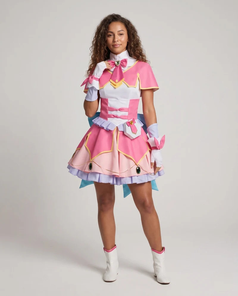 Damen Cosplay-Kostüm mit voluminösem Rock und kunstvollen Verzierungen Nord Taschen