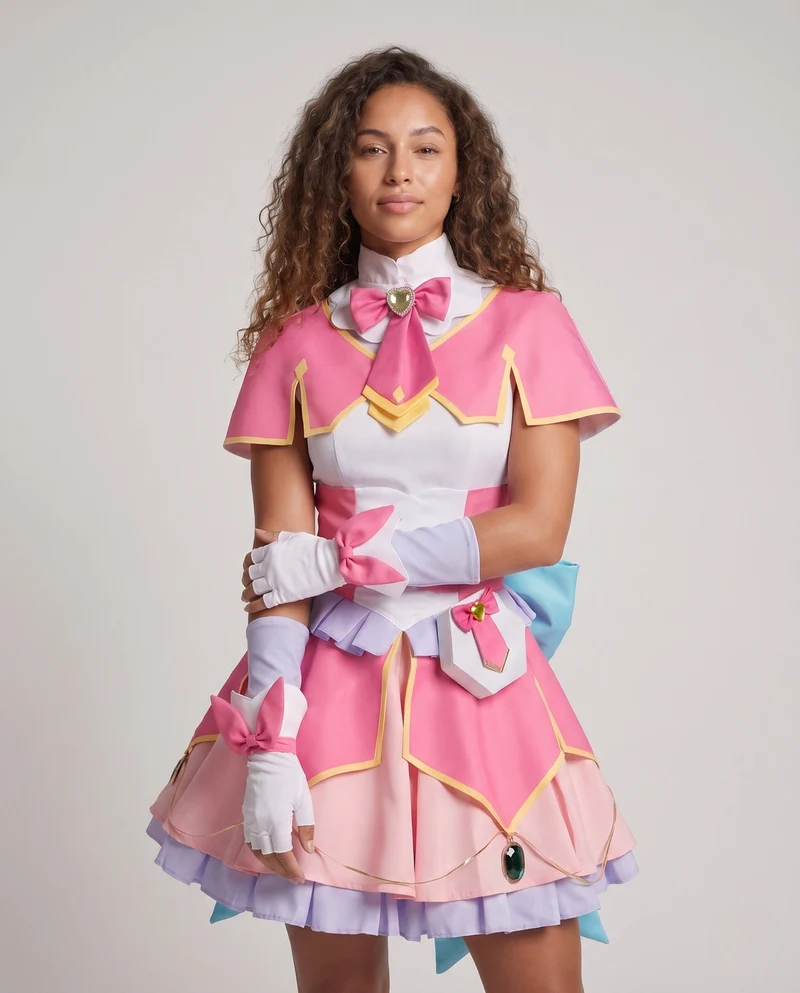 Damen Cosplay-Kostüm mit voluminösem Rock und kunstvollen Verzierungen Nord Taschen