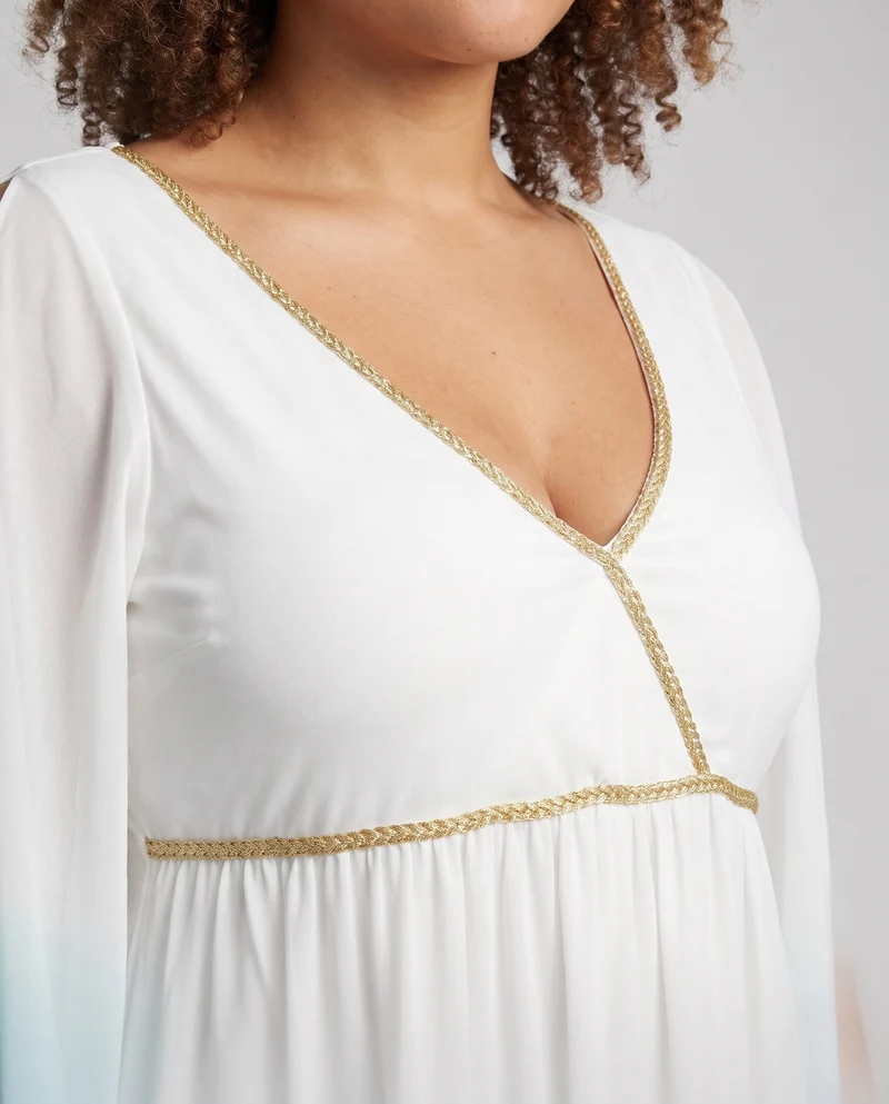 Damen Fließendes Maxi-Kleid mit weiten Ärmeln und Ombre-Effekt Nord Taschen