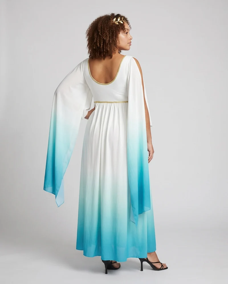 Damen Fließendes Maxi-Kleid mit weiten Ärmeln und Ombre-Effekt Nord Taschen