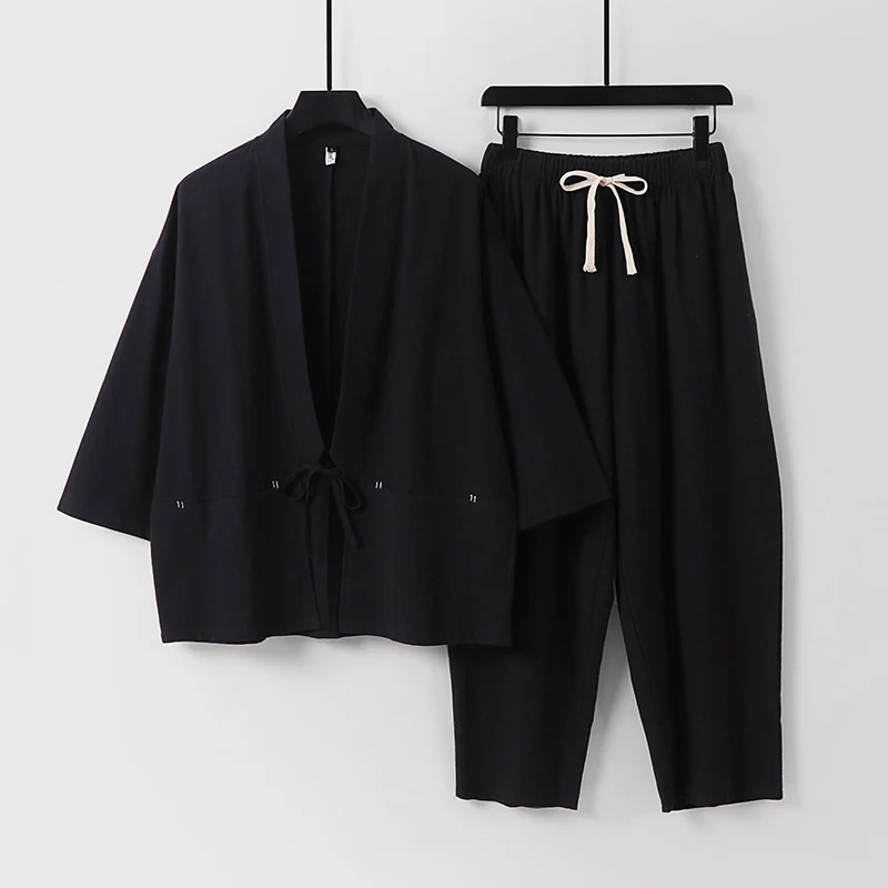 Unisex Kimono-Lounge-Set mit Kurzjacke und elastischer Kordelhose Nord Taschen