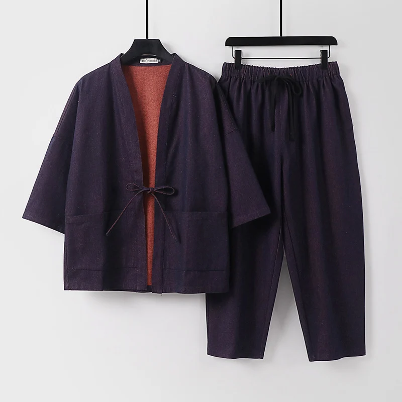 Unisex Kimono-Jacke und lockere Bundhose im Denim-Look Nord Taschen