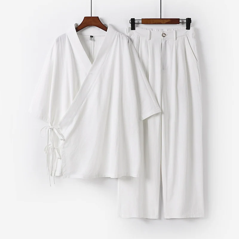 Unisex Kimono-Freizeit-Set mit Wickeloberteil und elastischer Bundhose Nord Taschen