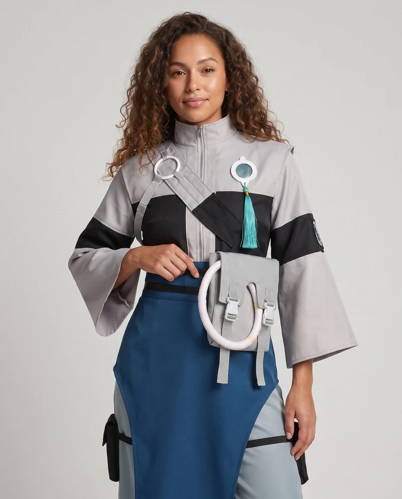 Damen Cosplay-Kostümset mit detailverliebtem Design und Zubehör Nord Taschen