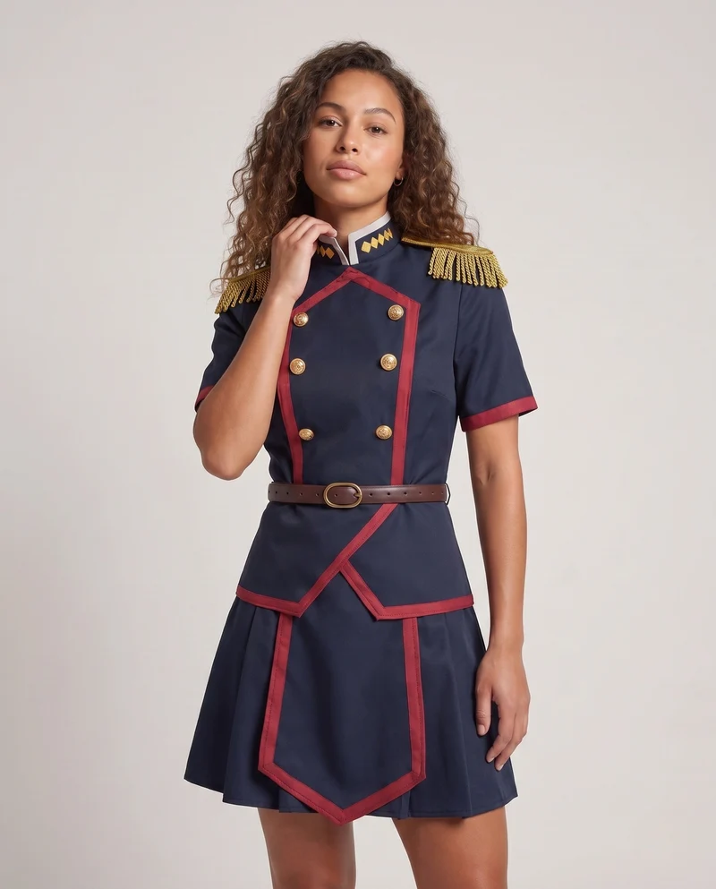 Damen Cosplay-Kostümset mit historischer Uniformjacke, Handschuhen und Accessoires Nord Taschen