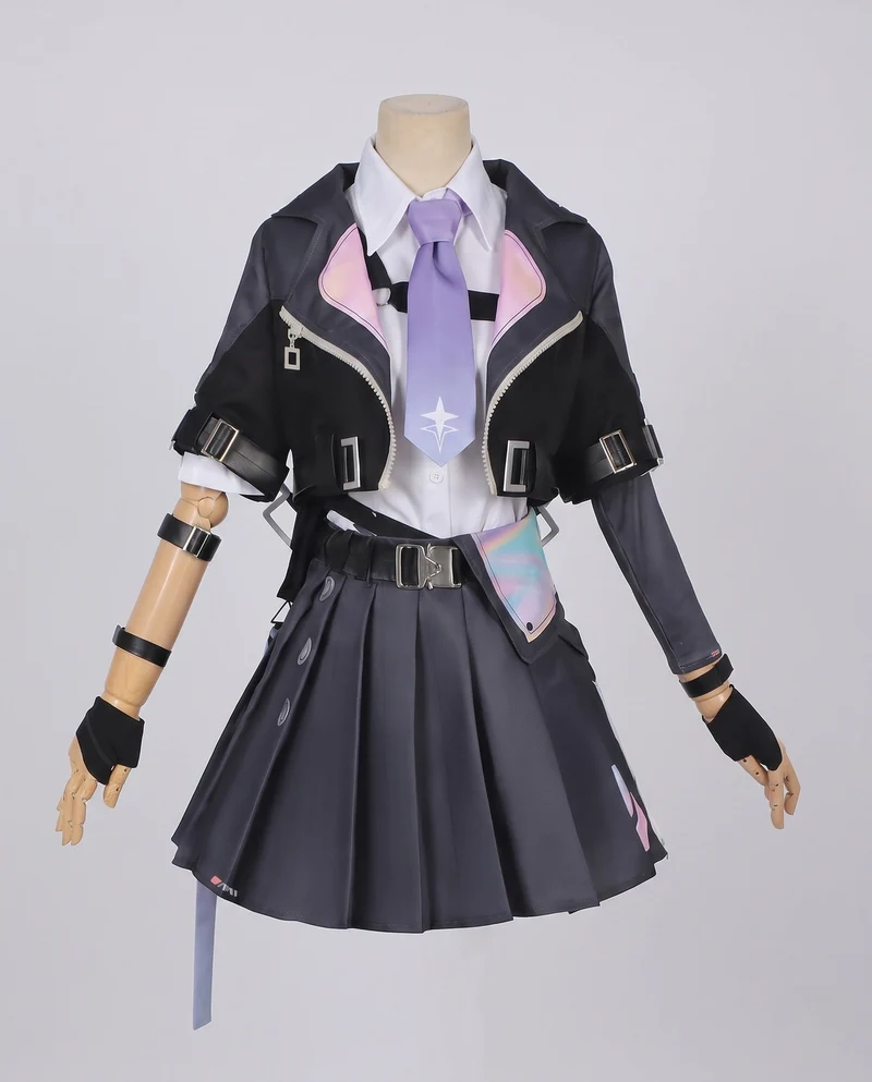 Damen Cosplay-Kostümset mit modischem Jacken-Rock-Stil und vielfältigen Accessoires Nord Taschen