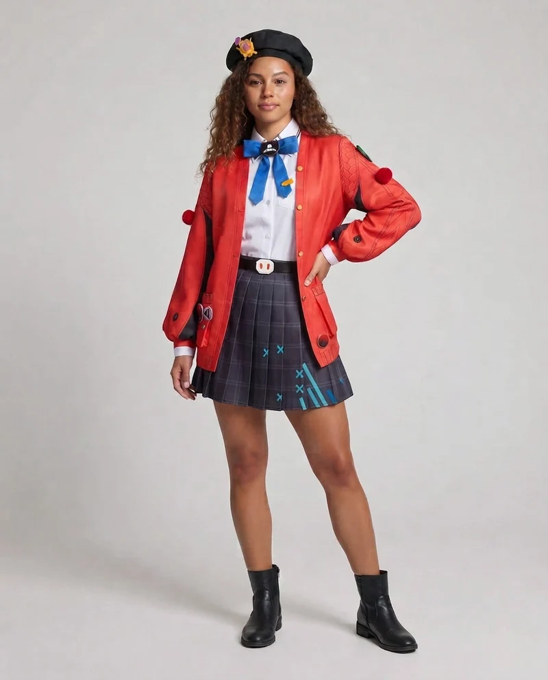 Damen Cosplay-Kostümset mit stilvollem Jacken- und Rock-Design Nord Taschen