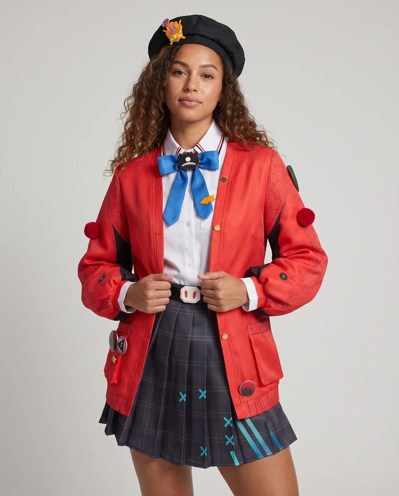 Damen Cosplay-Kostümset mit stilvollem Jacken- und Rock-Design Nord Taschen