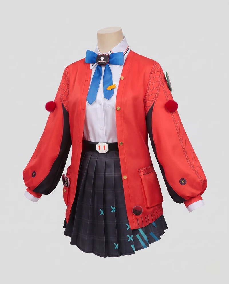 Damen Cosplay-Kostümset mit stilvollem Jacken- und Rock-Design Nord Taschen