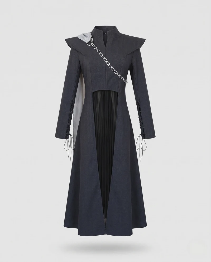 Damen lange Designer-Kleid mit einzigartigem Schnitt Nord Taschen