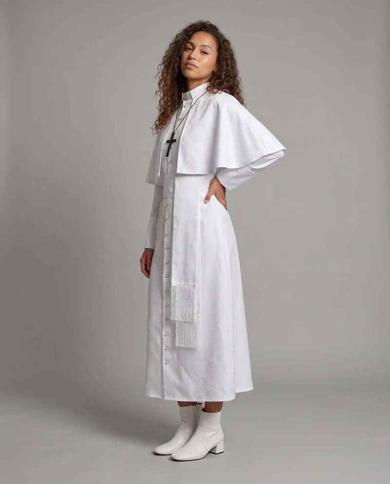 Damen Liturgisches Gewand mit eleganter Kragenpartie und stylischem Umhang Nord Taschen