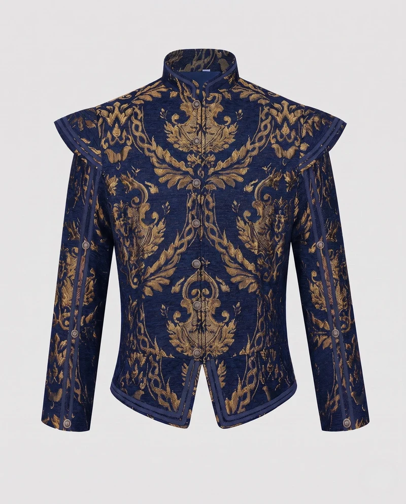 Damen Luxuriöse Jacquard-Jacke mit kunstvollen Stickereien Nord Taschen