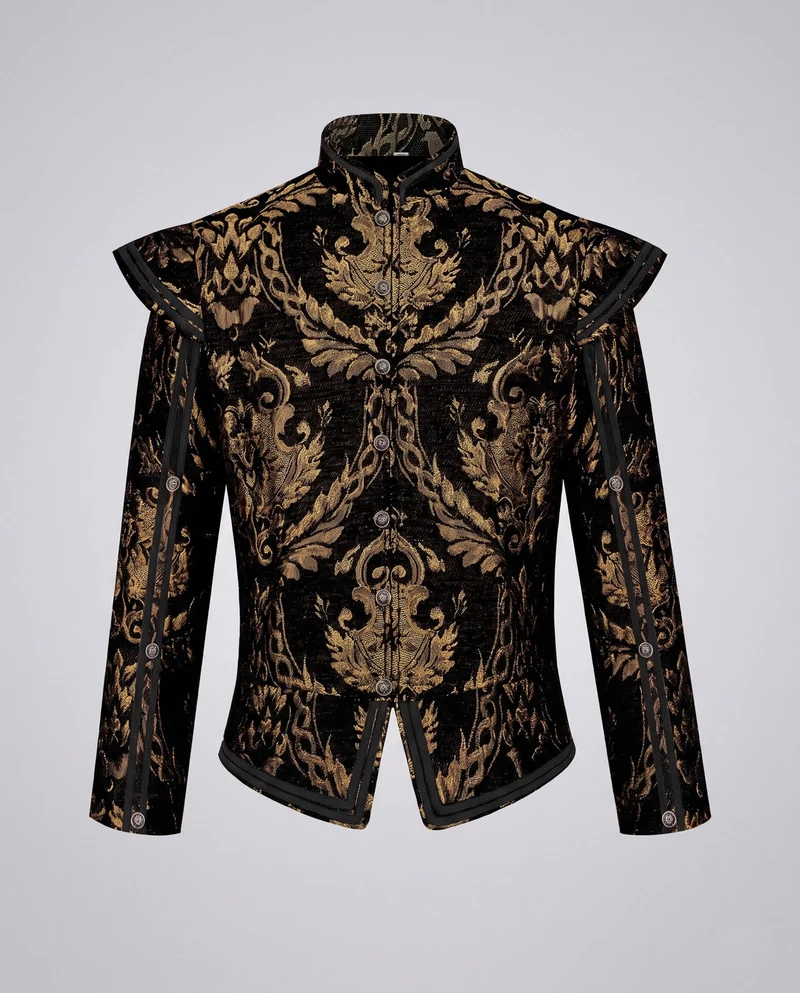Damen Luxuriöse Jacquard-Jacke mit kunstvollen Stickereien Nord Taschen