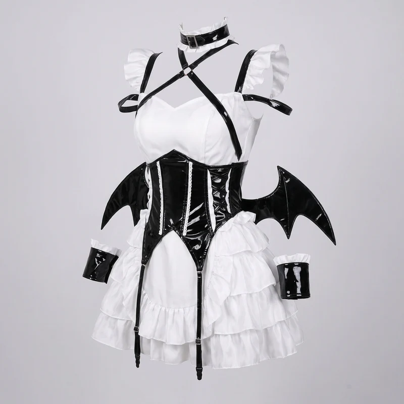 Damen Gothic Dienstmädchen-Kostüm mit voluminösem Rock und Spitzenakzenten Nord Taschen