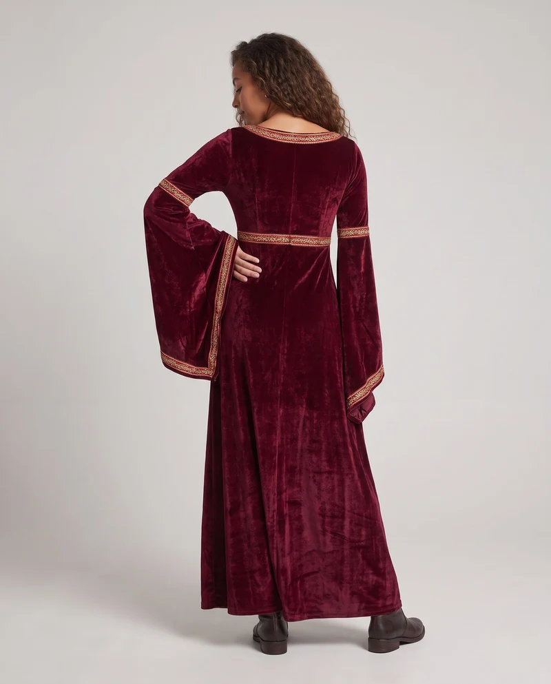 Damen Mystisches Hexen-Kostüm aus Velours mit Blickfang-Detail Nord Taschen