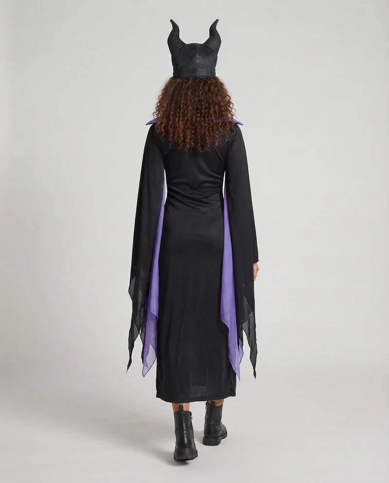 Damen Mystisches Hexen-Kostüm mit Kapuze und weiten Ärmeln Nord Taschen