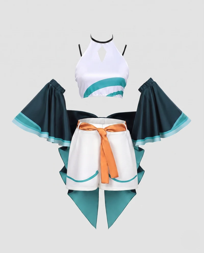 Damen Cosplay-Outfit mit voluminösen Ärmeln und dekorativen Shorts Nord Taschen