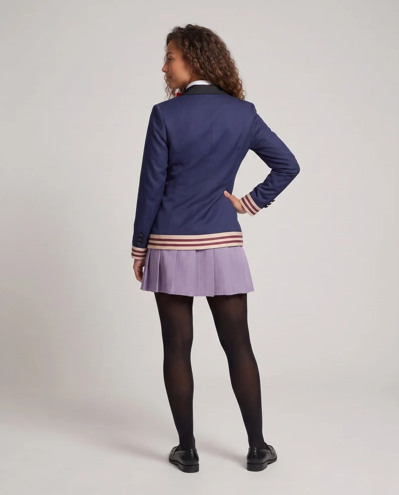 Damen Cosplay-Schuluniform-Set mit Rock, Hemd, Weste und Fliege Nord Taschen