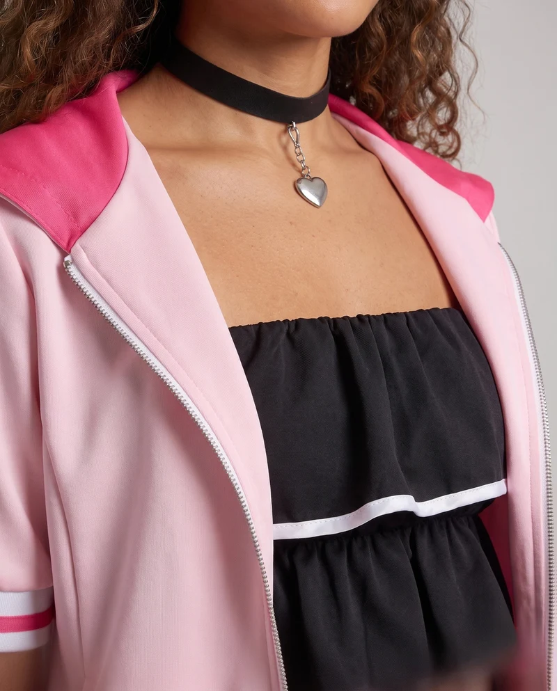 Damen Cosplay-Set mit gestuftem Oberteil, Rock und praktischer Jacke Nord Taschen