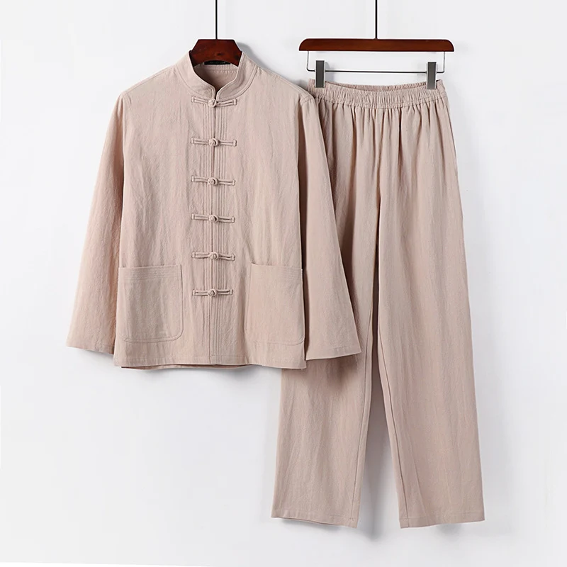 Herren Zweiteiliges Leinen-Baumwoll Loungewear-Set Nord Taschen