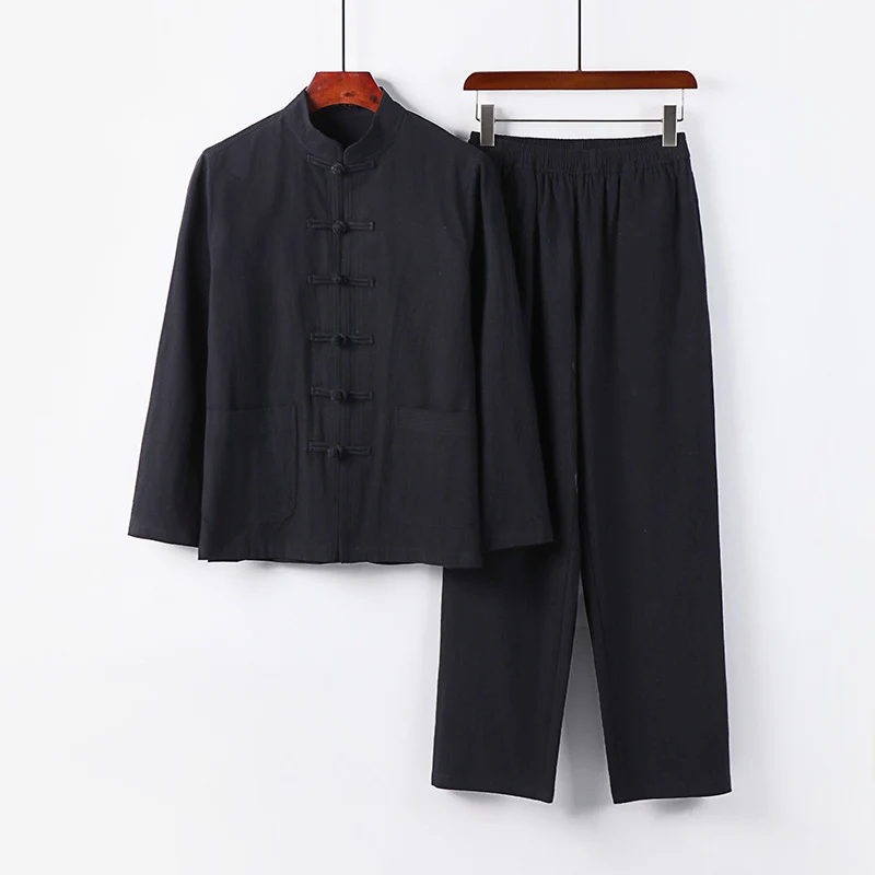 Herren Zweiteiliges Leinen-Baumwoll Loungewear-Set Nord Taschen