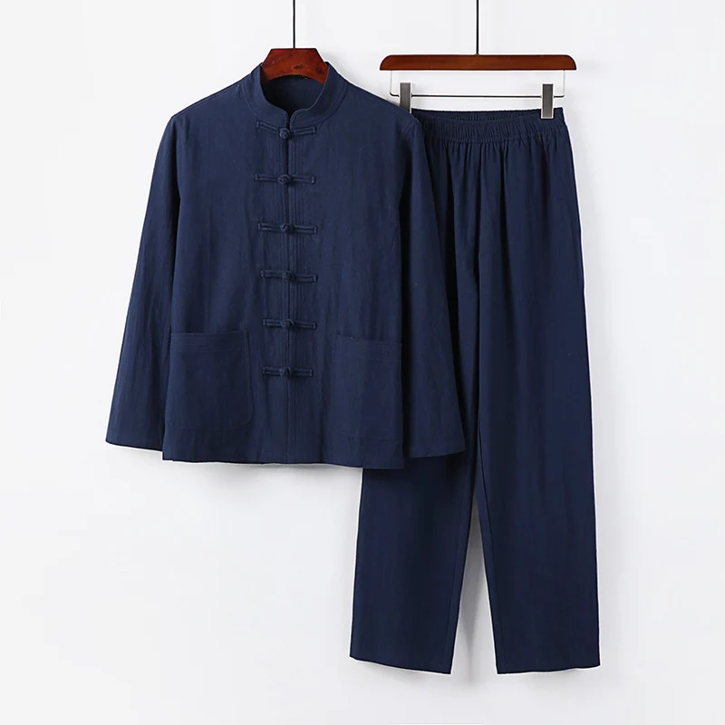 Herren Zweiteiliges Leinen-Baumwoll Loungewear-Set Nord Taschen