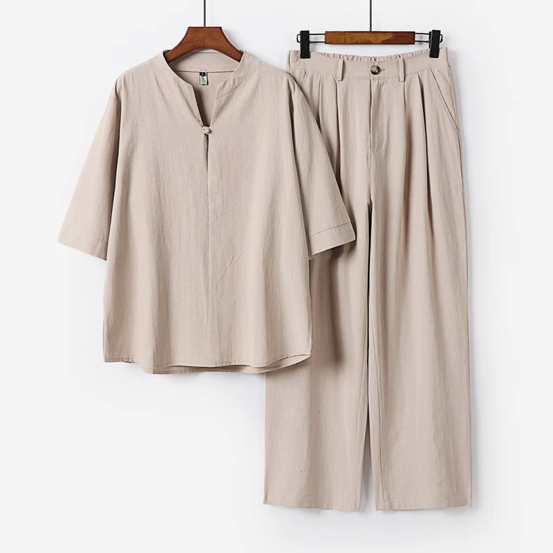 Herren Zweiteiliges Leichtes Freizeitset mit Stehkragen und elastischer Bundhose Nord Taschen