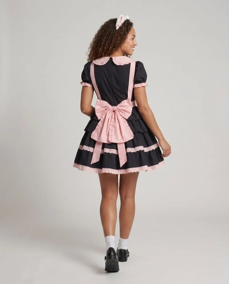 Damen verspieltes Schürzenkleid mit Herzdetails und Rüschenelementen Nord Taschen