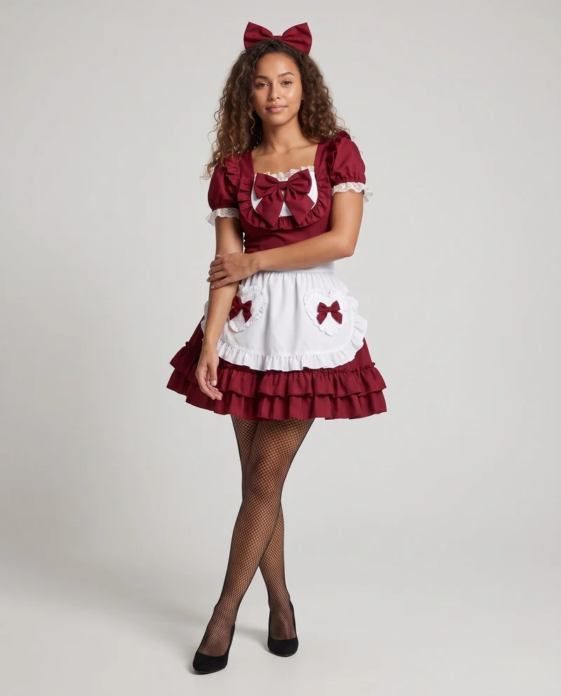 Damen verspieltes Vintage-Latzkleid mit Rüschendetails Nord Taschen
