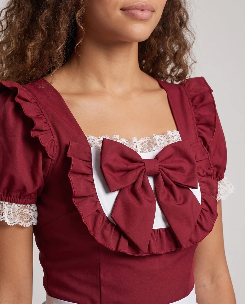 Damen verspieltes Vintage-Latzkleid mit Rüschendetails Nord Taschen