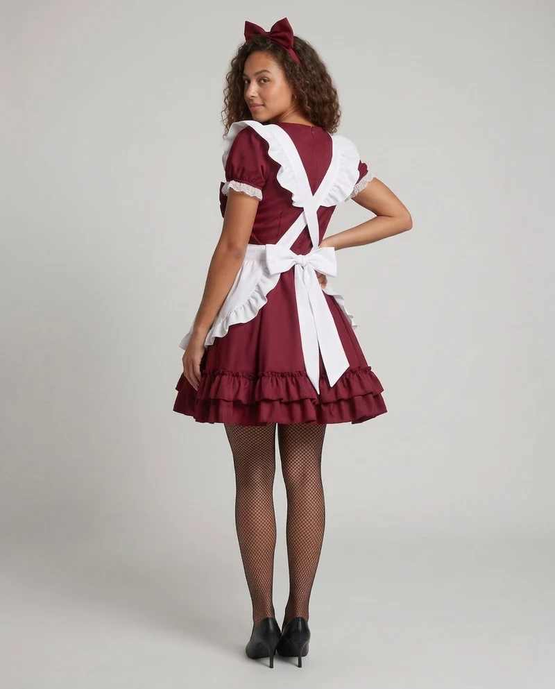Damen verspieltes Vintage-Latzkleid mit Rüschendetails Nord Taschen