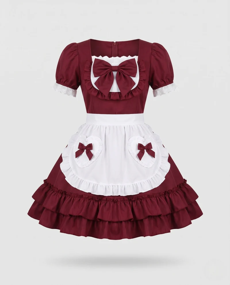 Damen verspieltes Vintage-Latzkleid mit Rüschendetails Nord Taschen