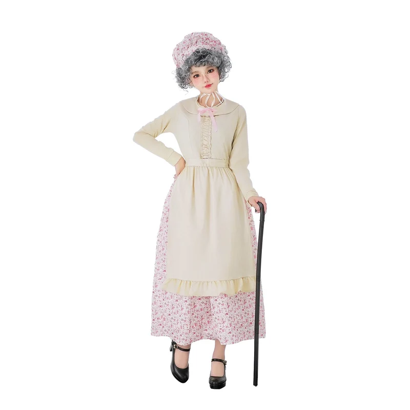 Damen Vintage-Älteren Kostüm mit Blumenmuster und Rüschendetails Nord Taschen