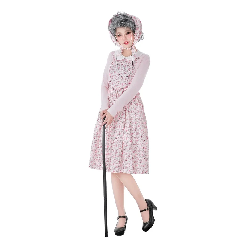 Damen Vintage-blumenmuster Kleid mit schwingendem Rock und eleganten Details Nord Taschen