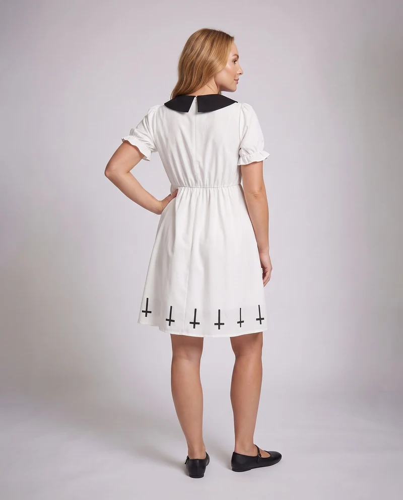 Damen Gothisches Kleid mit Kragen und Symbol-Motiv Nord Taschen