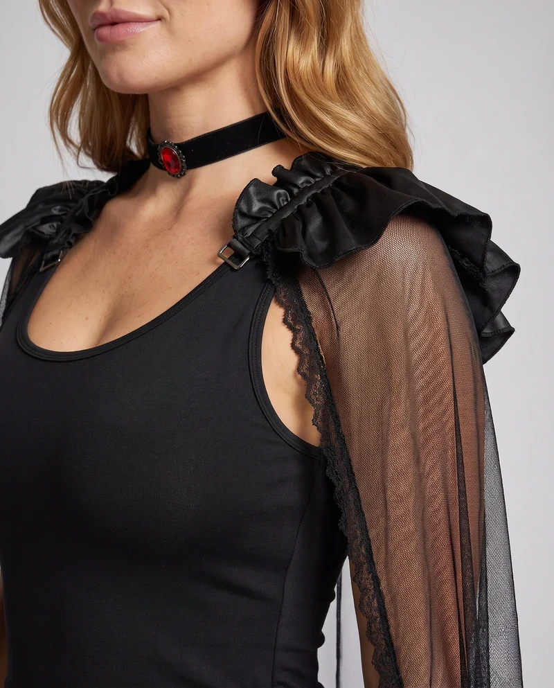 Damen Halloween-Kostümkleid mit transparentem Überrock Nord Taschen