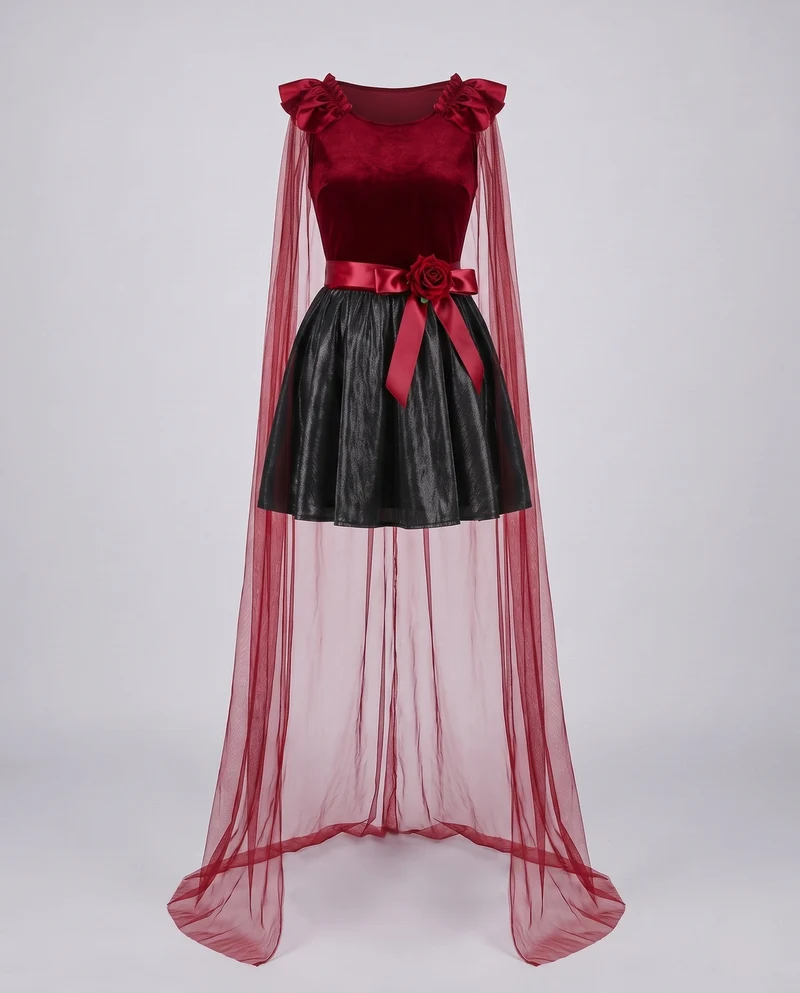 Damen Halloween-Kostümkleid mit transparentem Überrock Nord Taschen