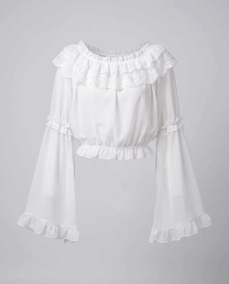 Damen romantische Bluse mit Rüschendetails Nord Taschen