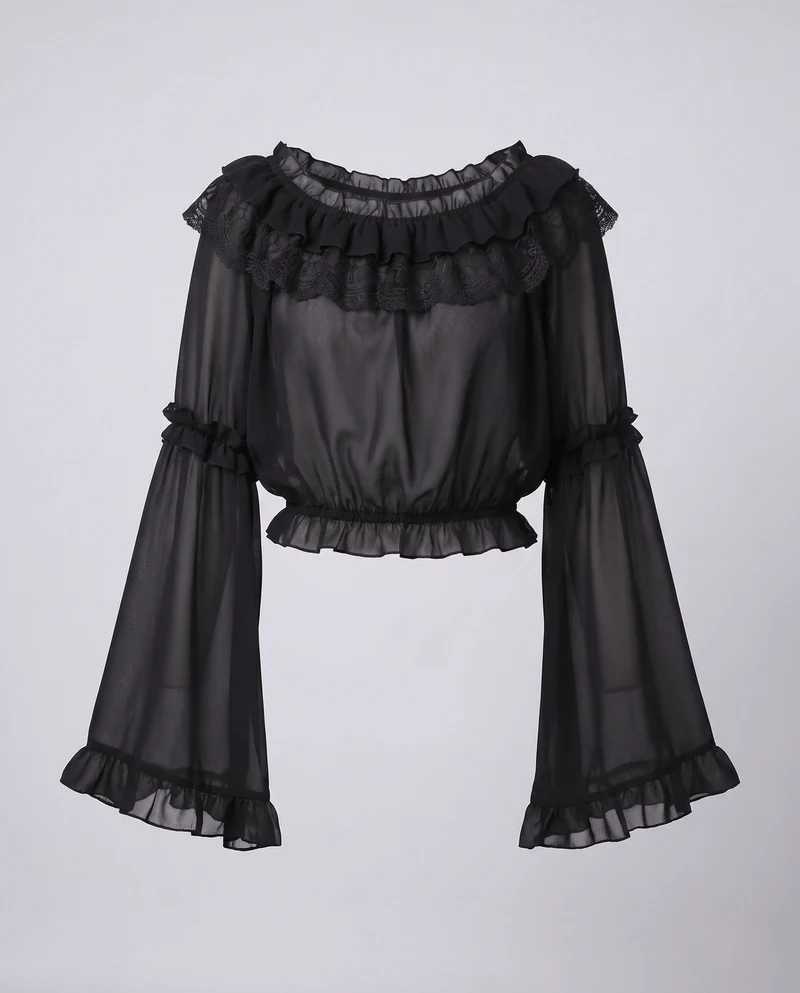 Damen romantische Bluse mit Rüschendetails Nord Taschen