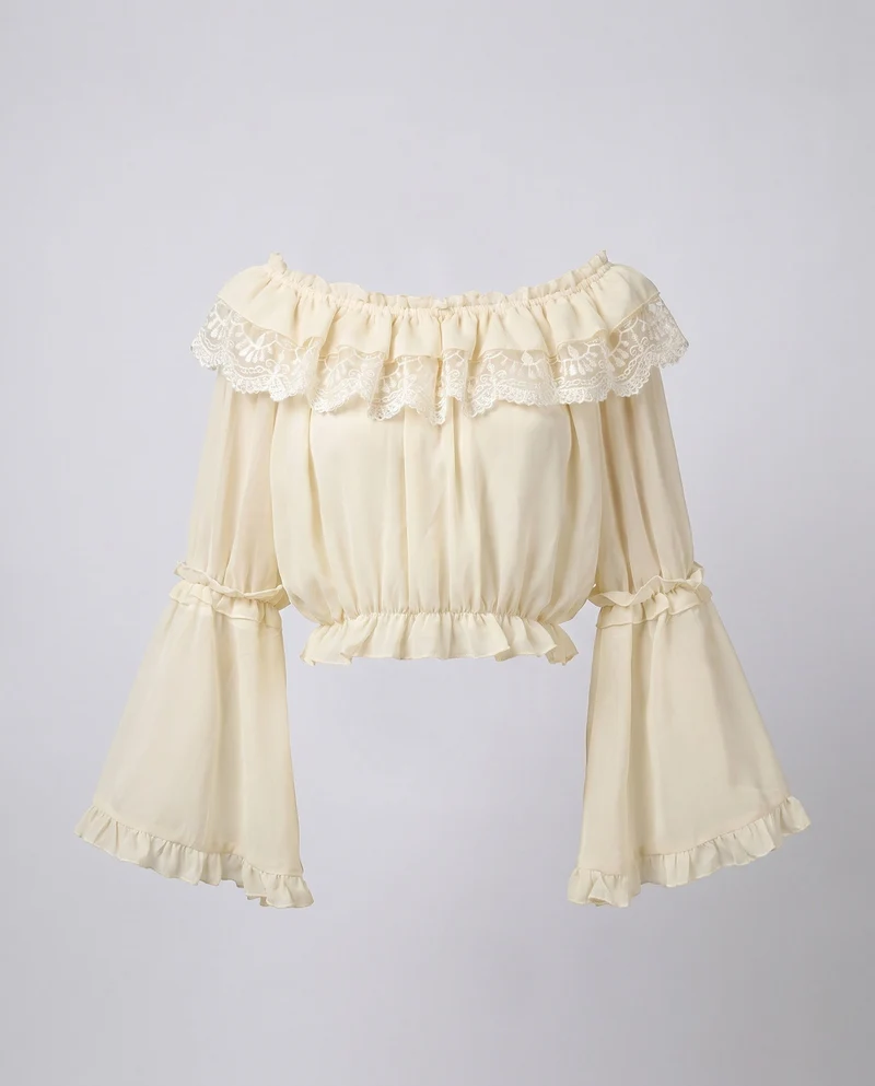Damen romantische Bluse mit Rüschendetails Nord Taschen