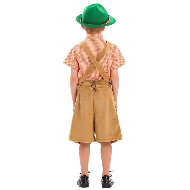 Jungen Trachten-Latzhose mit traditioneller Stickerei Nord Taschen