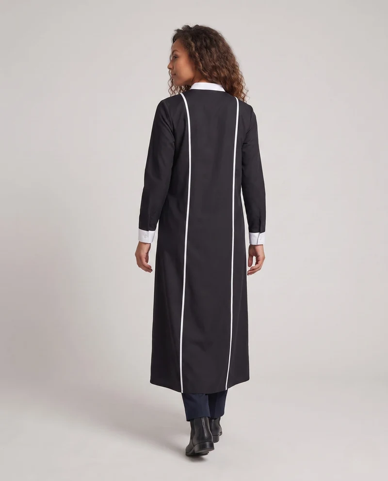 Damen Modischer Midi-Kleid mit charakteristischem Stehkragen und Kontrastdetails Nord Taschen