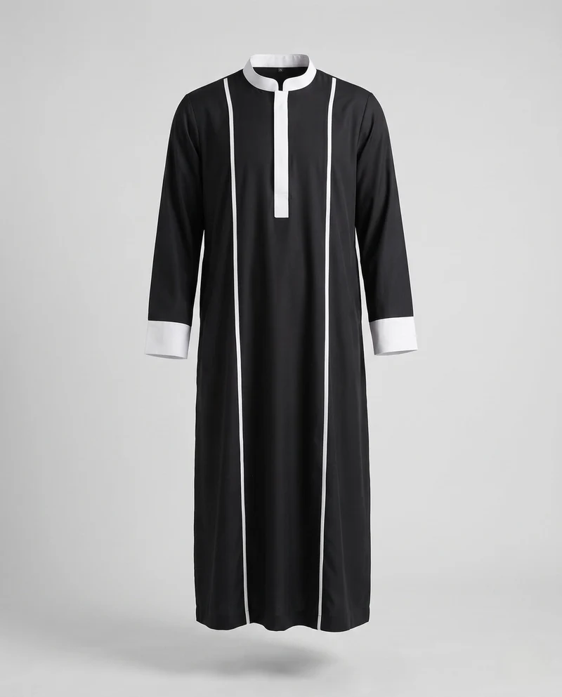 Damen Modischer Midi-Kleid mit charakteristischem Stehkragen und Kontrastdetails Nord Taschen