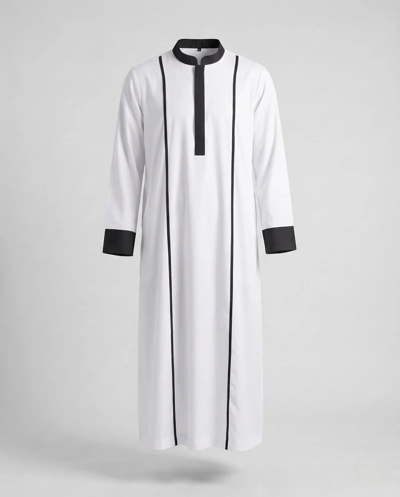 Damen Modischer Midi-Kleid mit charakteristischem Stehkragen und Kontrastdetails Nord Taschen