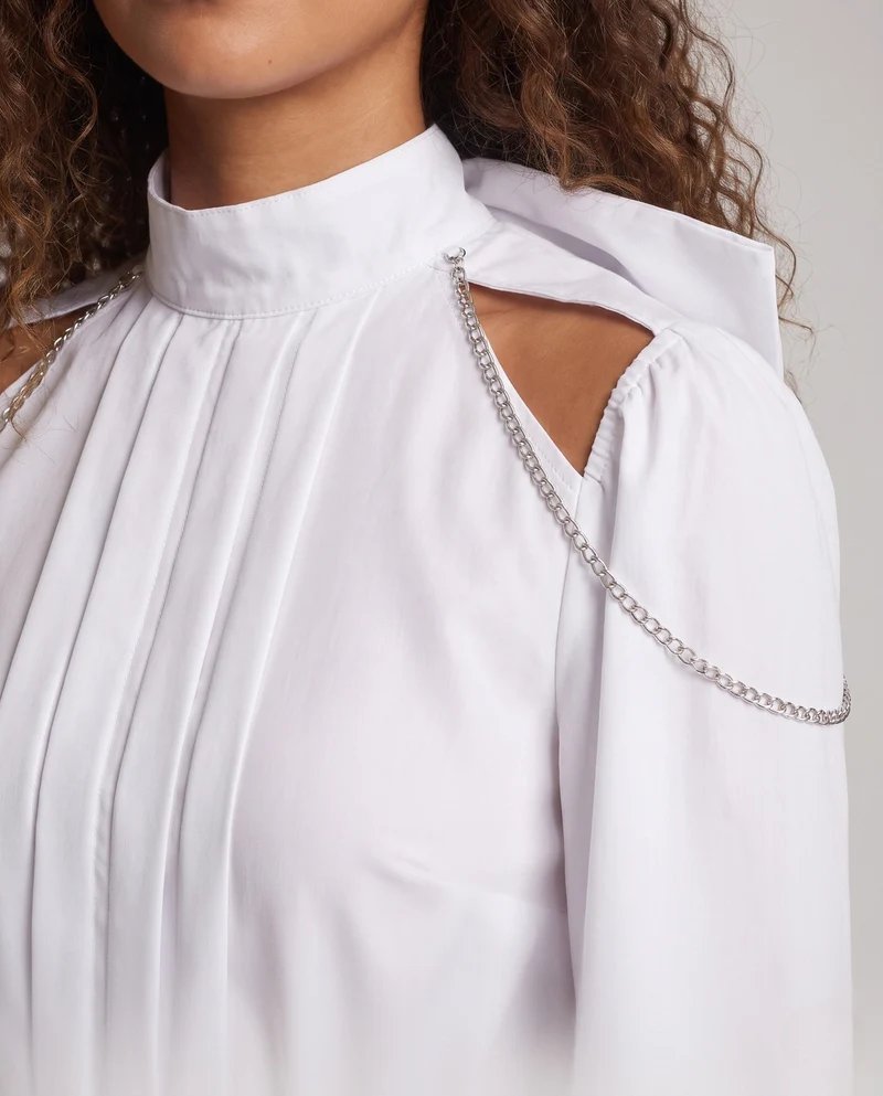Damen modisches Zweiteiler-Set mit Rüschendetails und einzigartigen Accessoires Nord Taschen