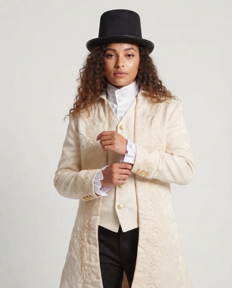 Damen elegante Frackjacke mit kunstvollen Verzierungen Nord Taschen