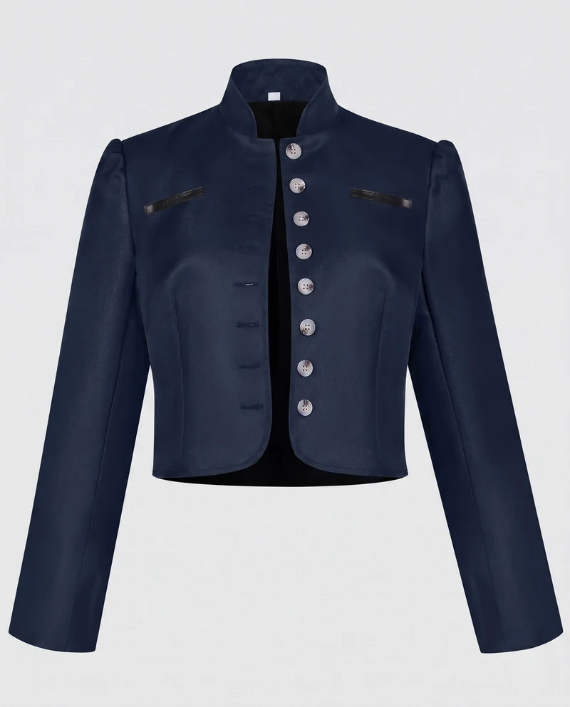 Damen elegante Kurzjacke mit dekorativen Knopfdetails Nord Taschen