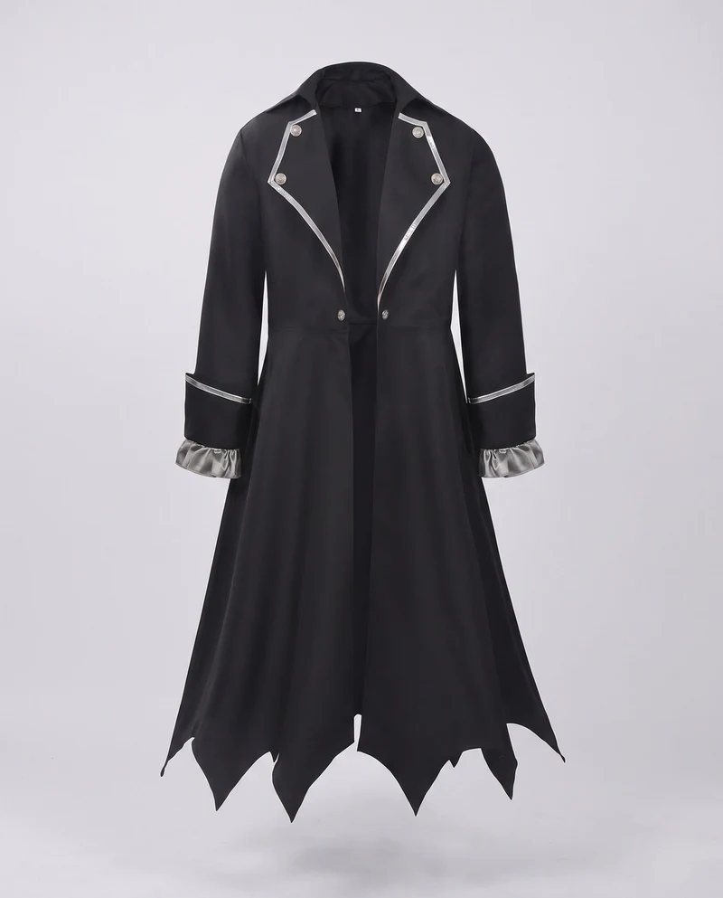 Damen eleganter Gothic-Mantel mit asymmetrischem Saum und dekorativem Kragen Nord Taschen